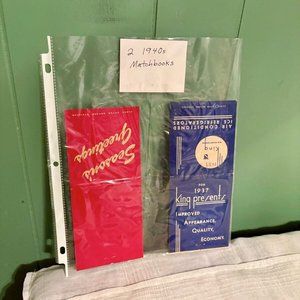 Christmas & Frig Advertising GIANT FULL FEATURE MATCHBOOKS 1940s Lion Match Co